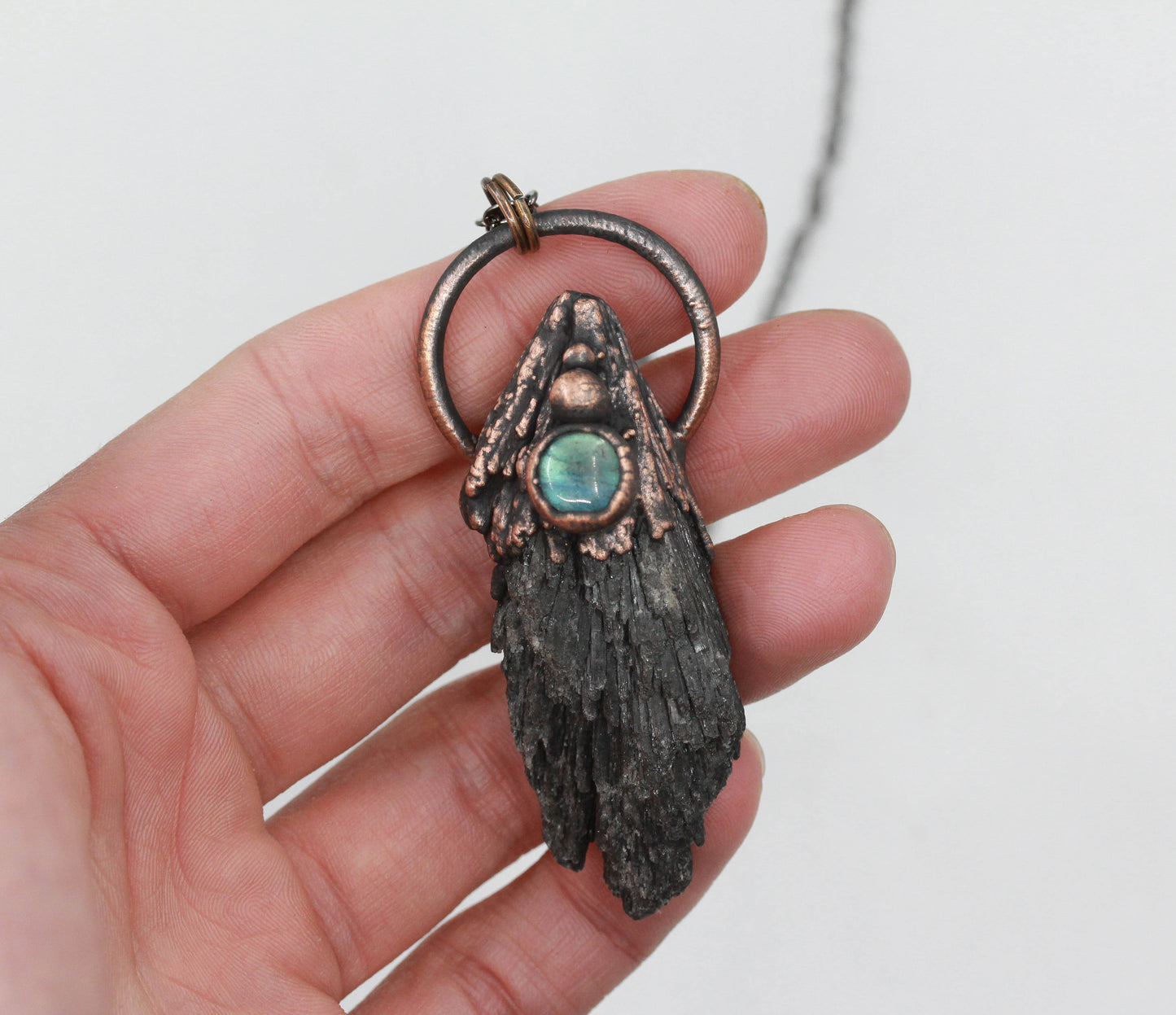 Black Kyanite & Labradorite Necklace