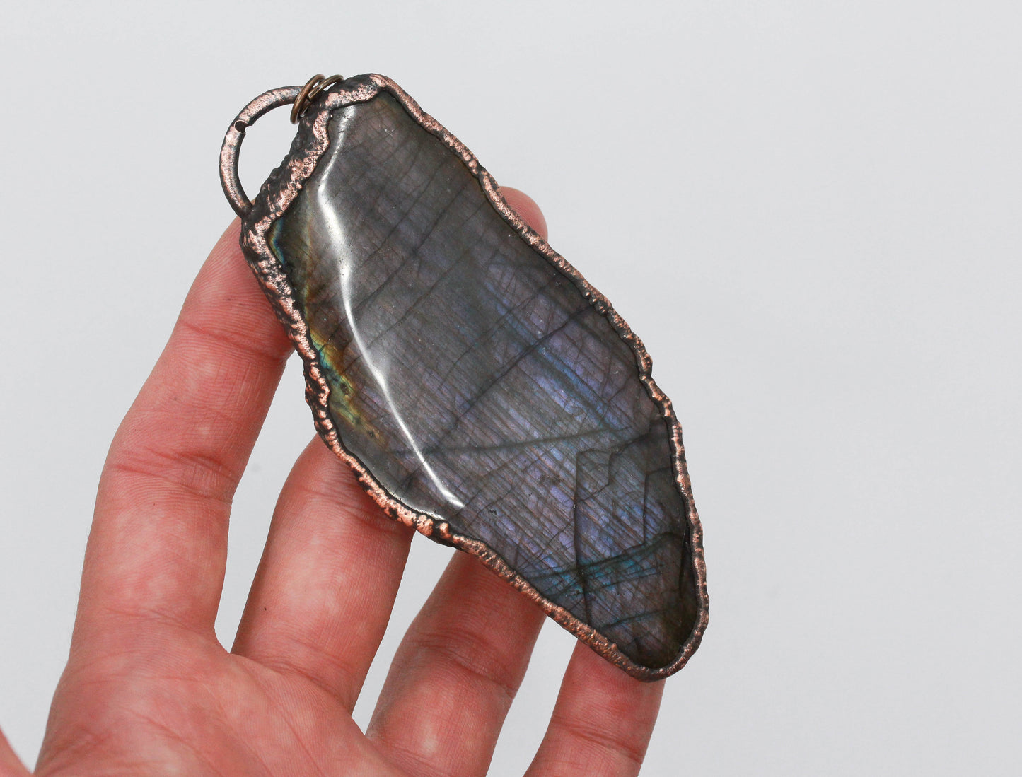 Large Purple Labradorite Slice Necklace