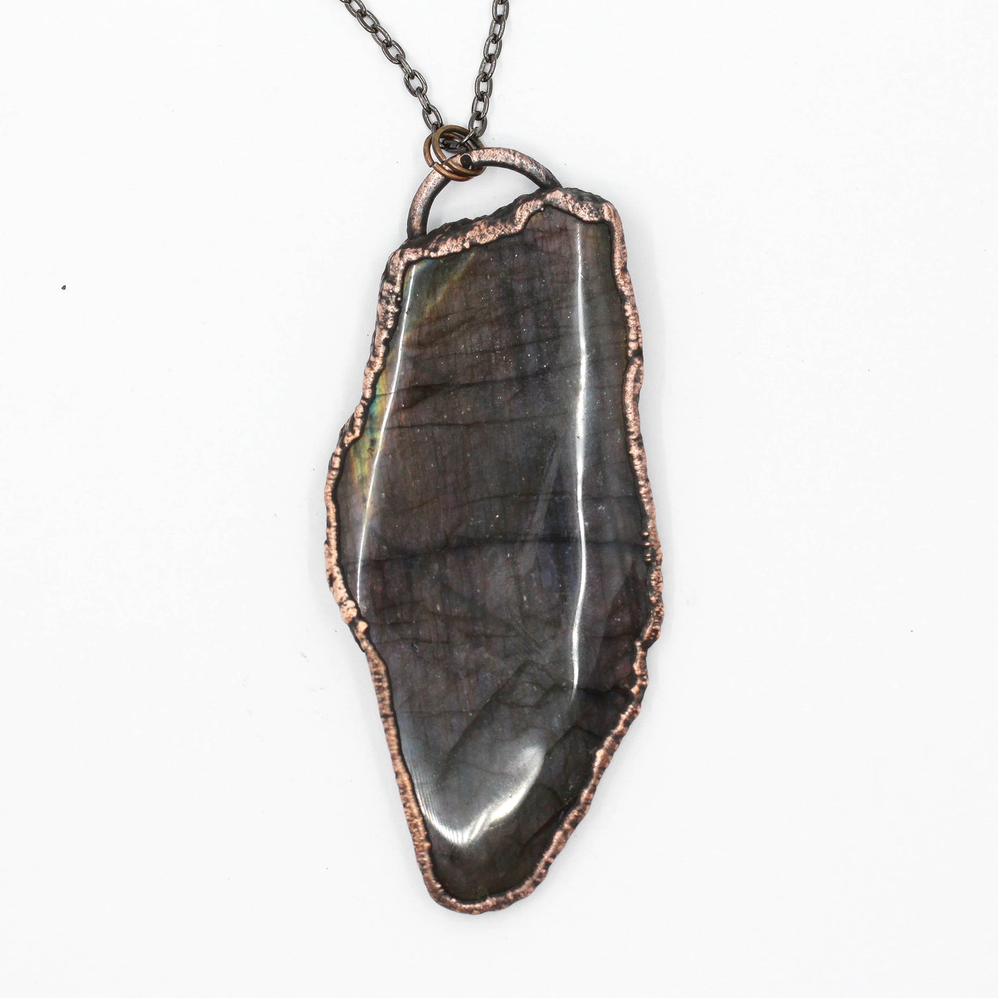 Large Purple Labradorite Slice Necklace