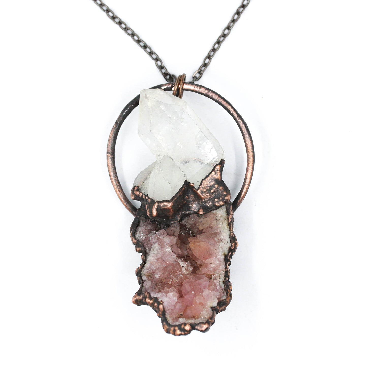 Pink Amethyst & Quartz Necklace