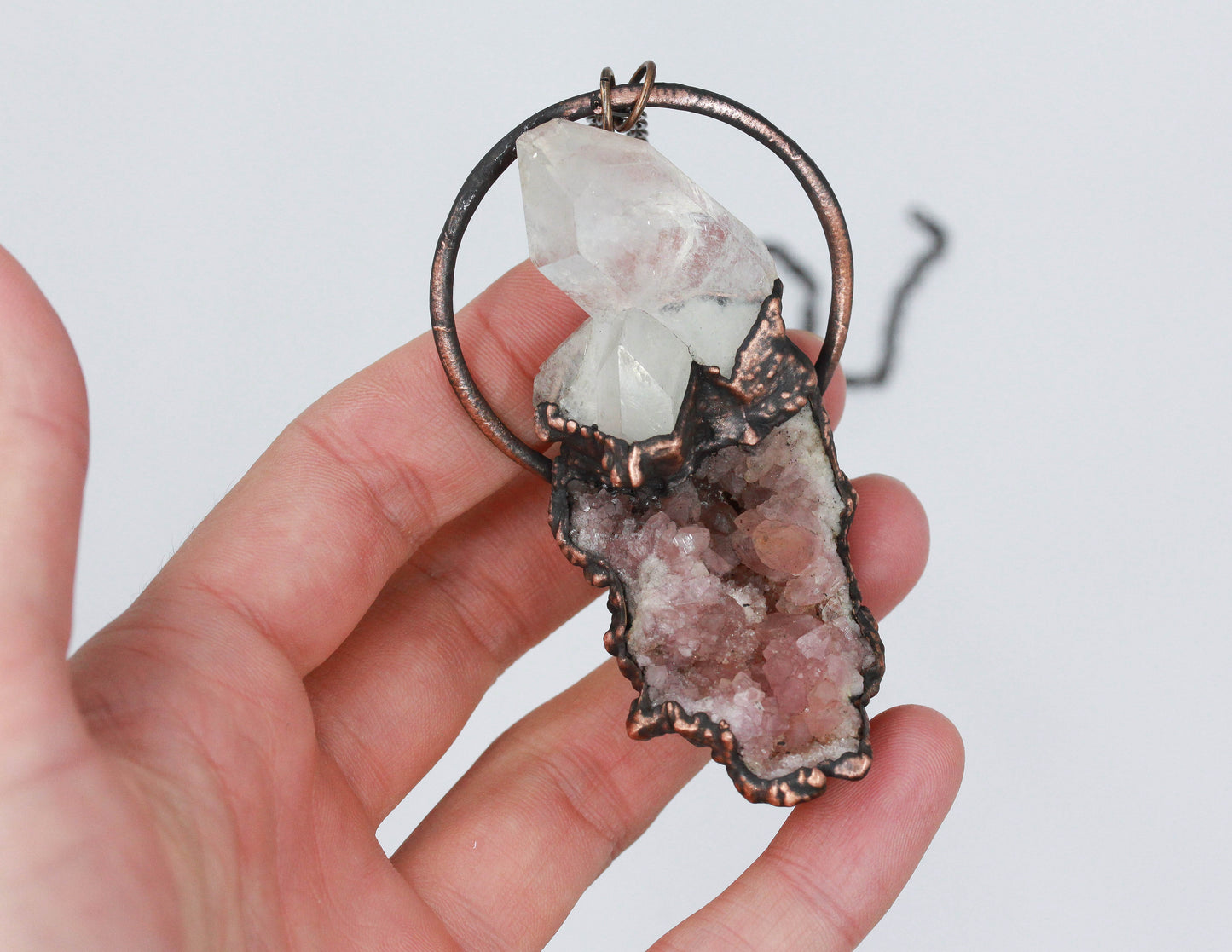 Pink Amethyst & Quartz Necklace