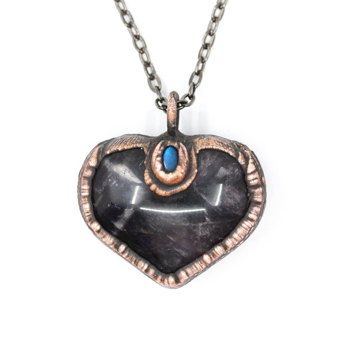 Amethyst & Labradorite Love Heart Necklace