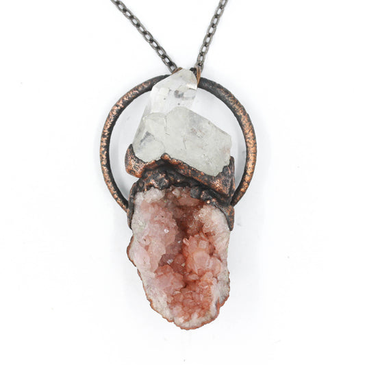 Pink Amethyst & Quartz Necklace