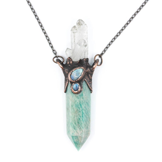 Amazonite, Quartz & Moonstone Necklace