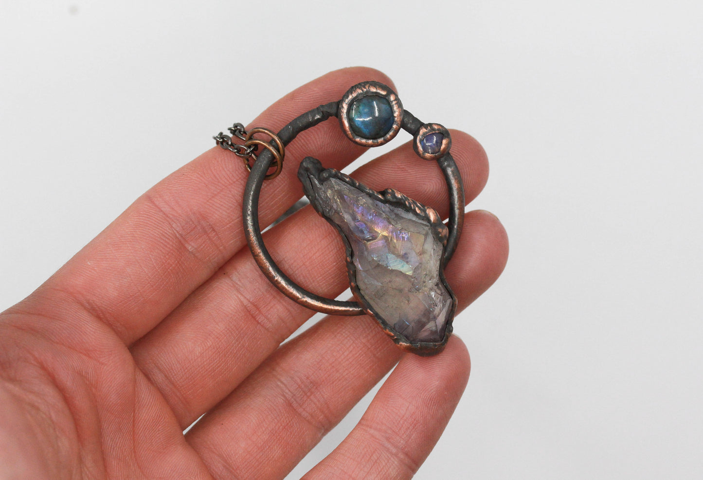 Aura Amethyst & Labradorite Necklace