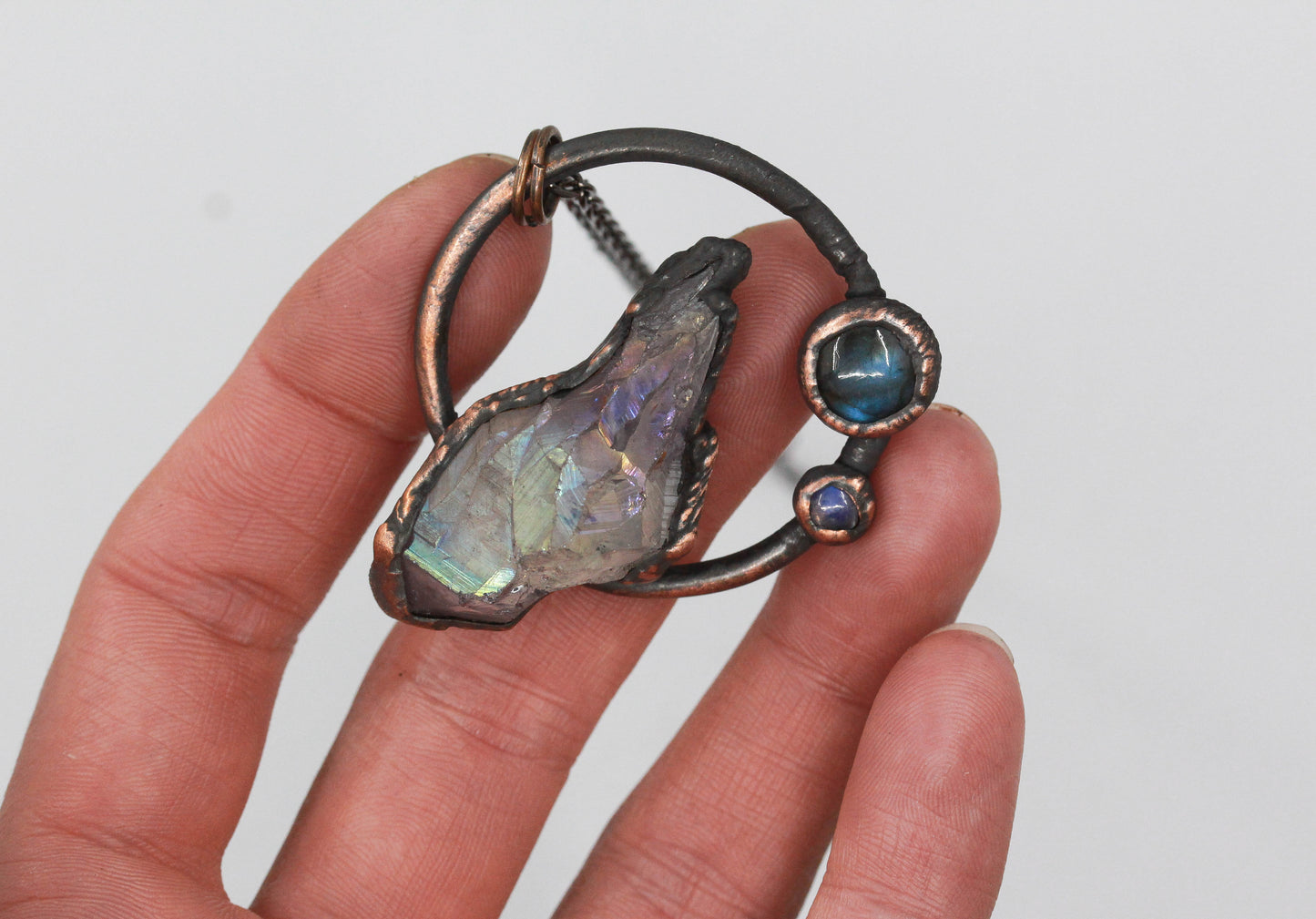 Aura Amethyst & Labradorite Necklace