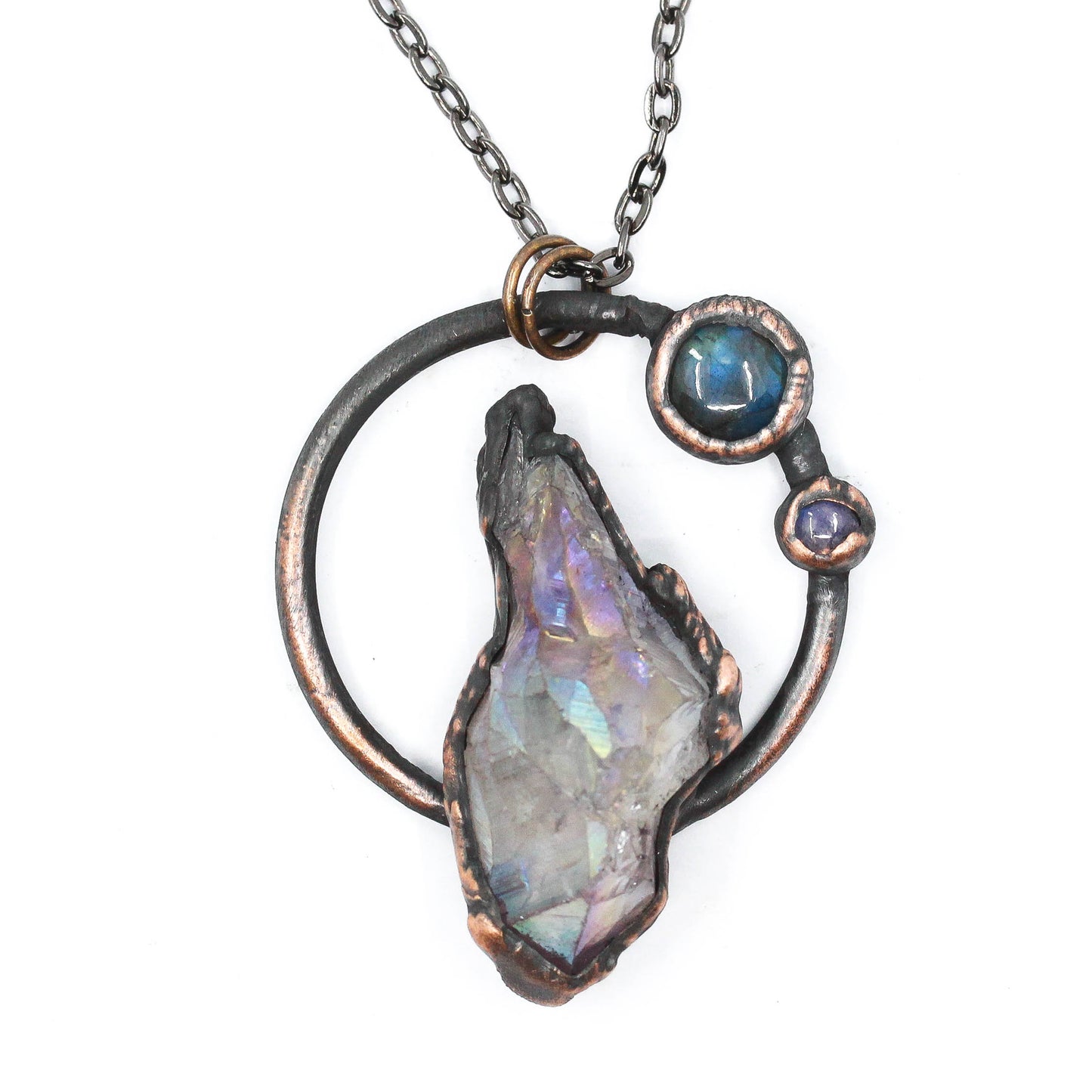 Aura Amethyst & Labradorite Necklace