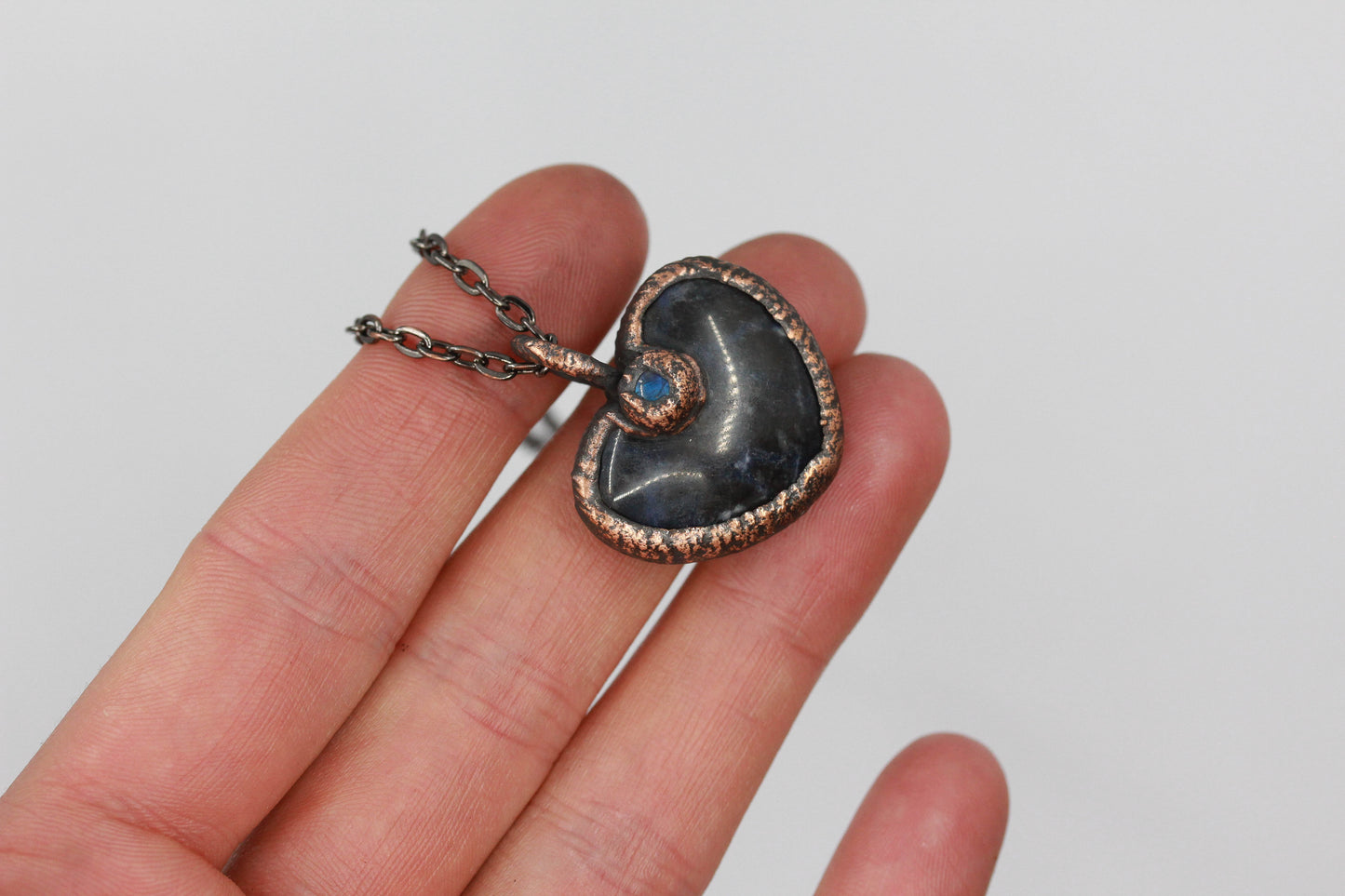 Sodalite & Moonstone Heart Necklace