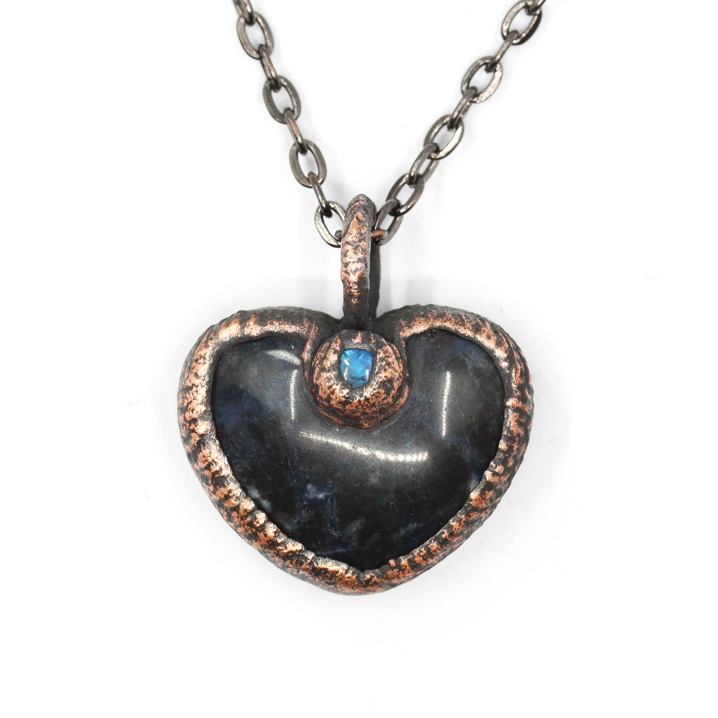 Sodalite & Moonstone Heart Necklace