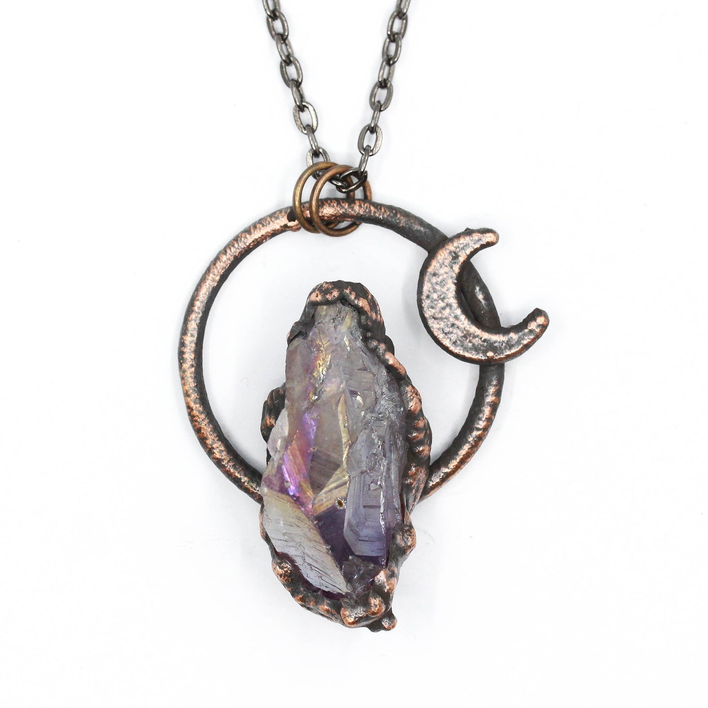 Aura Amethyst Moon Necklace