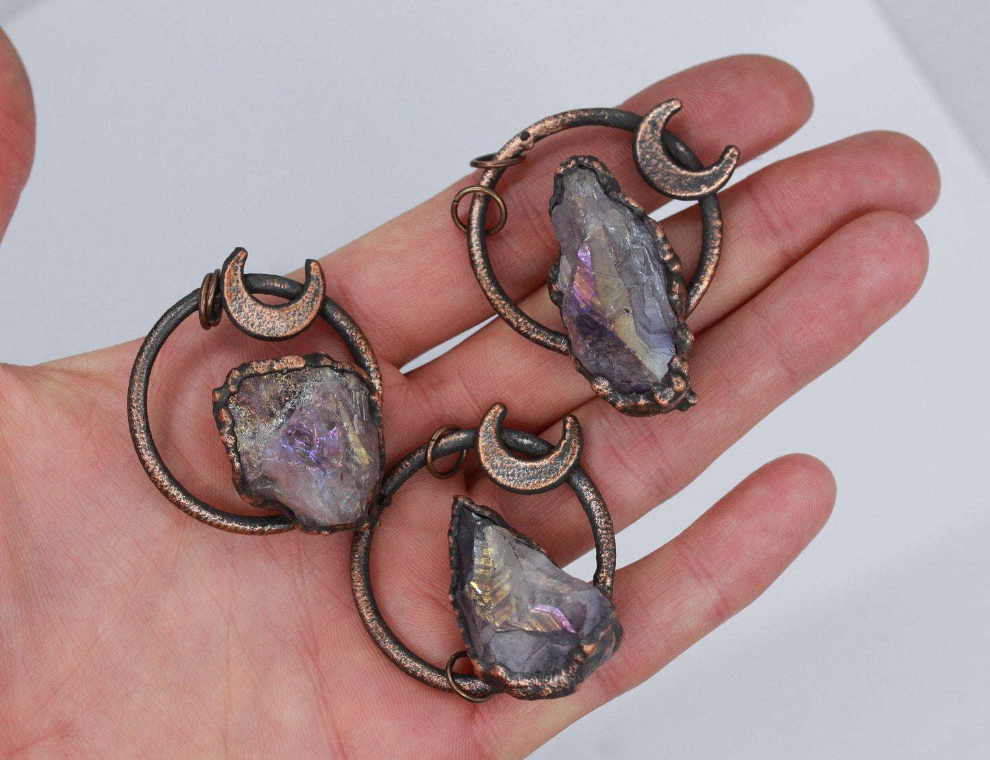 Aura Amethyst Moon Necklace