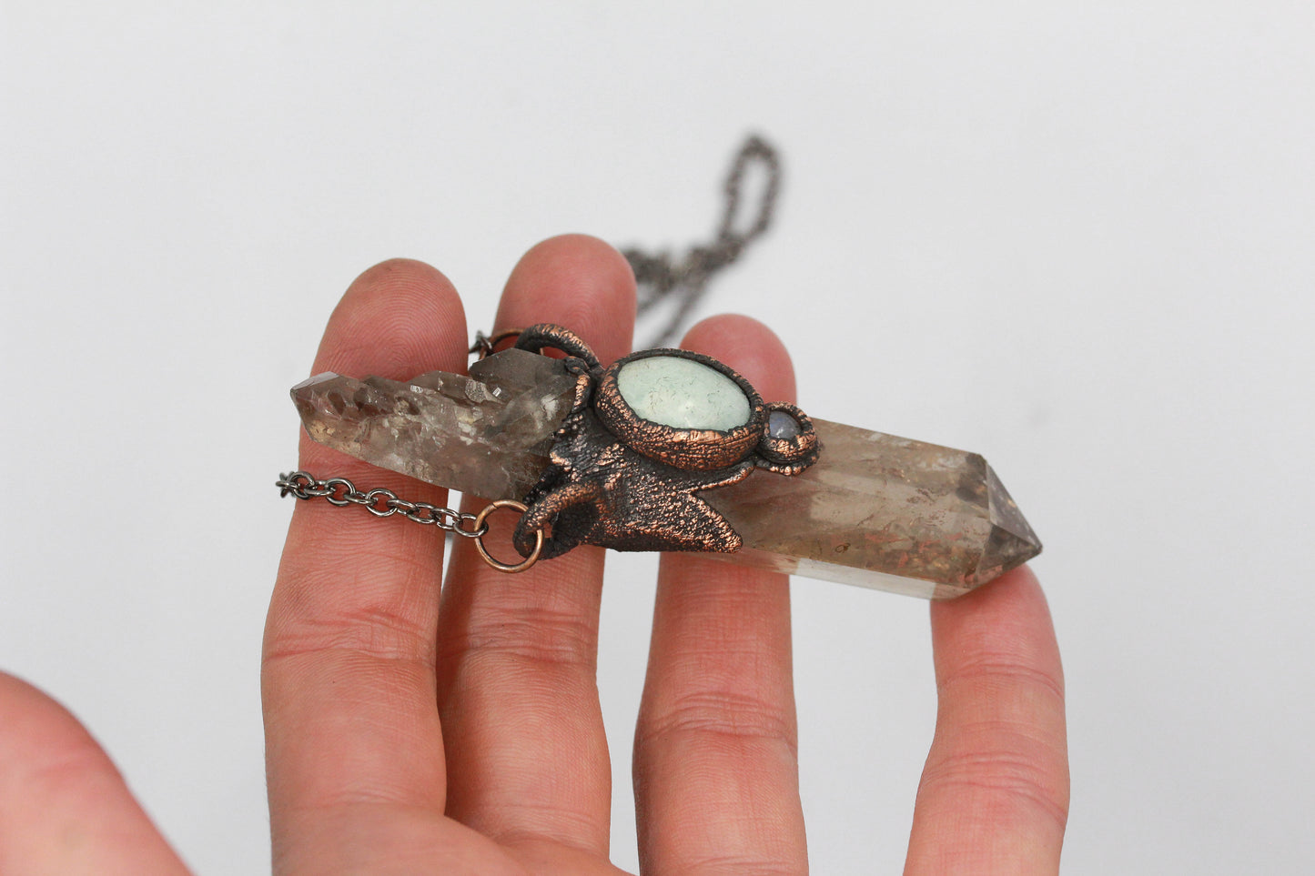 Smoky Quartz & Aquamarine Necklace