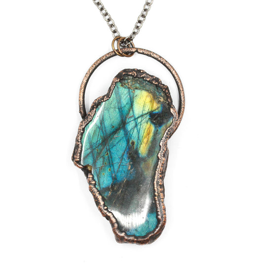 Large Labradorite Slice Necklace