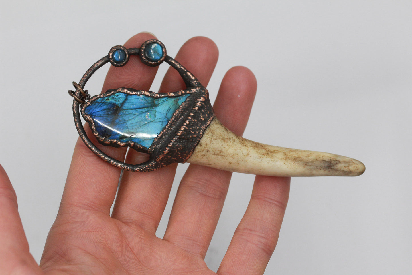 Deer Antler & Labradorite Necklace