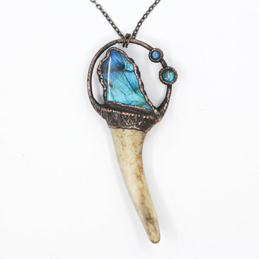 Deer Antler & Labradorite Necklace