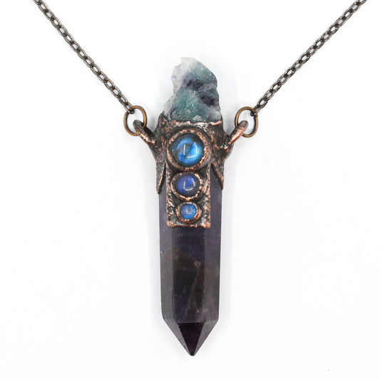 Amethyst, Fluorite & Labradorite Necklace