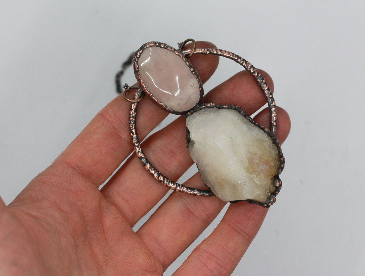 Aura Citrine & Rose Quartz Necklace