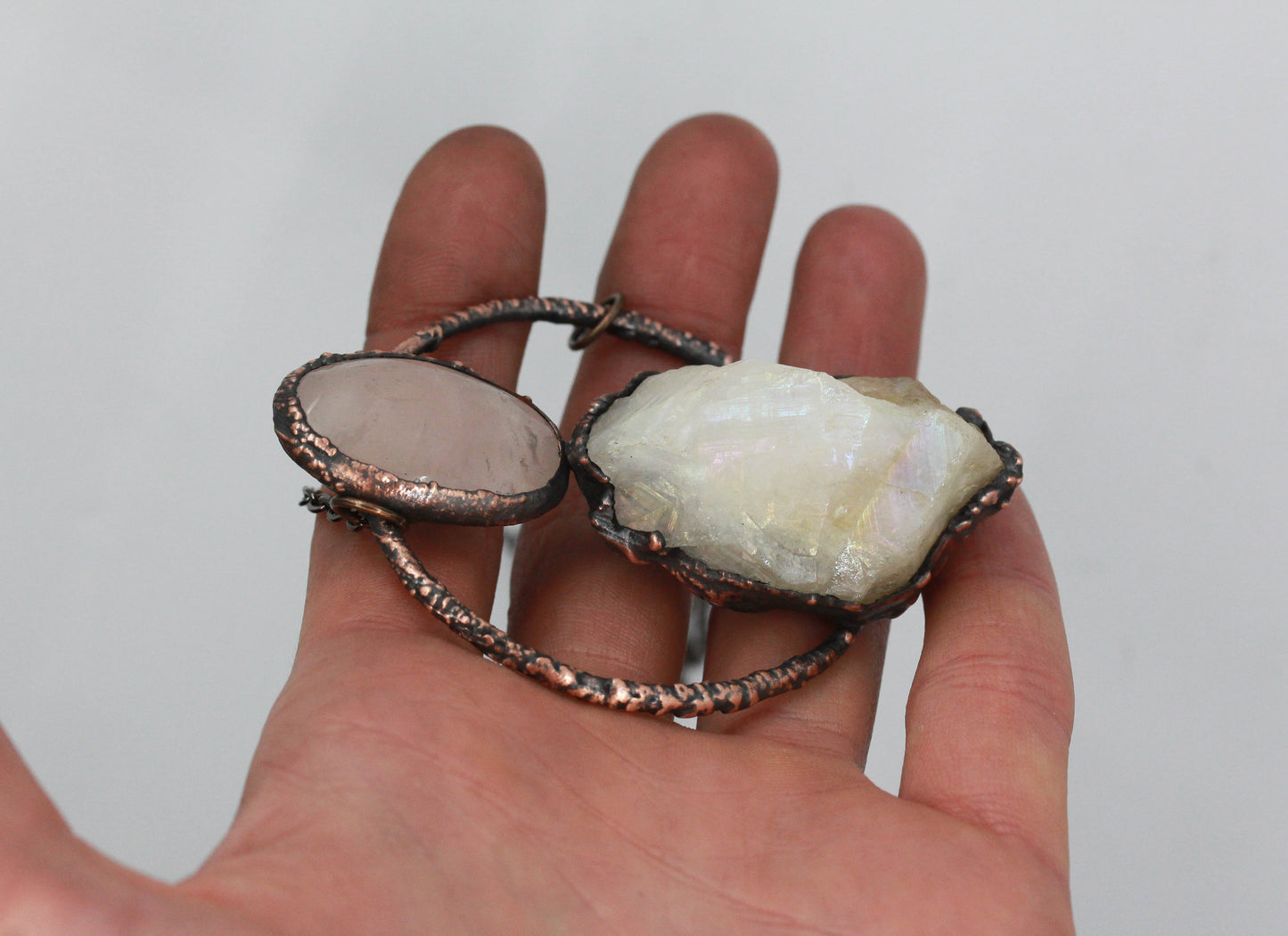 Aura Citrine & Rose Quartz Necklace