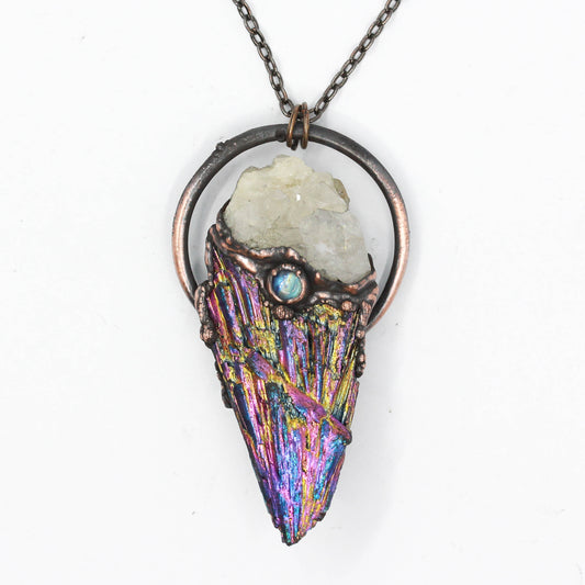 Titanium Aura Kyanite & Quartz Necklace