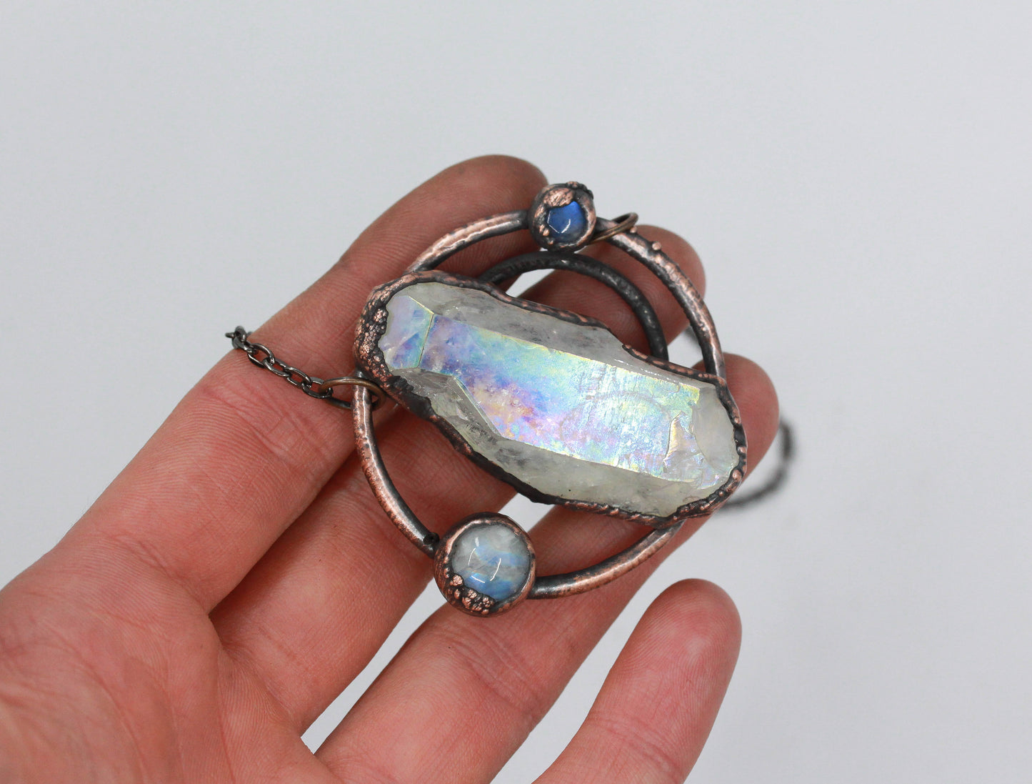 Angel Aura Quartz & Moonstone Necklace