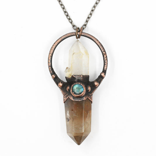 Citrine, Quartz & Labradorite Necklace