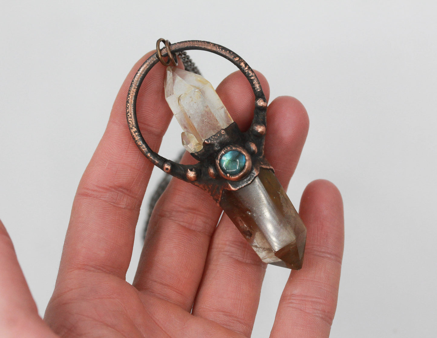 Citrine, Quartz & Labradorite Necklace