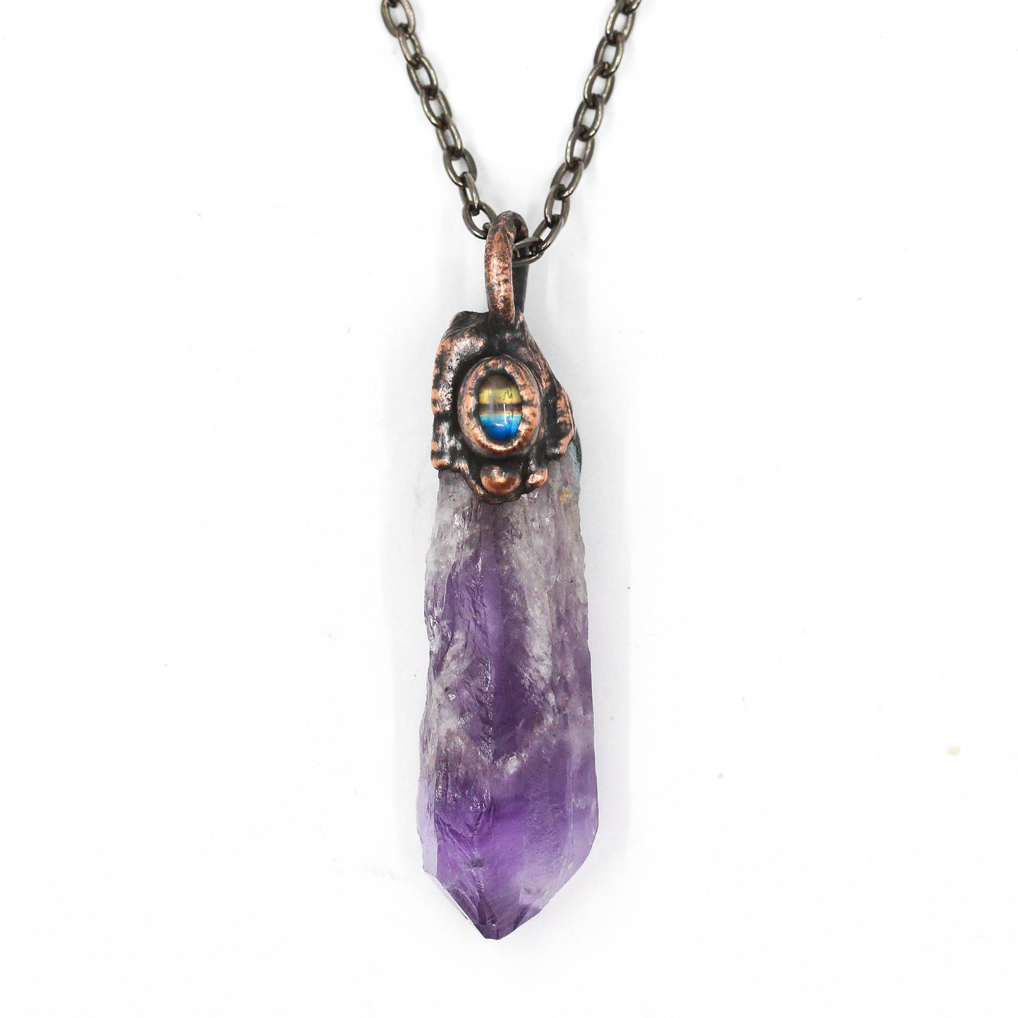 Elestial Amethyst & Moonstone Necklace