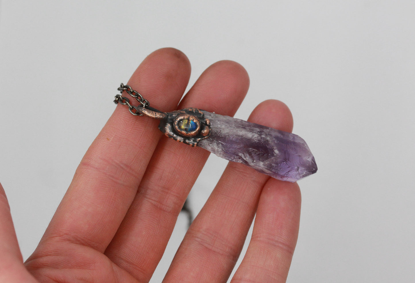 Elestial Amethyst & Moonstone Necklace