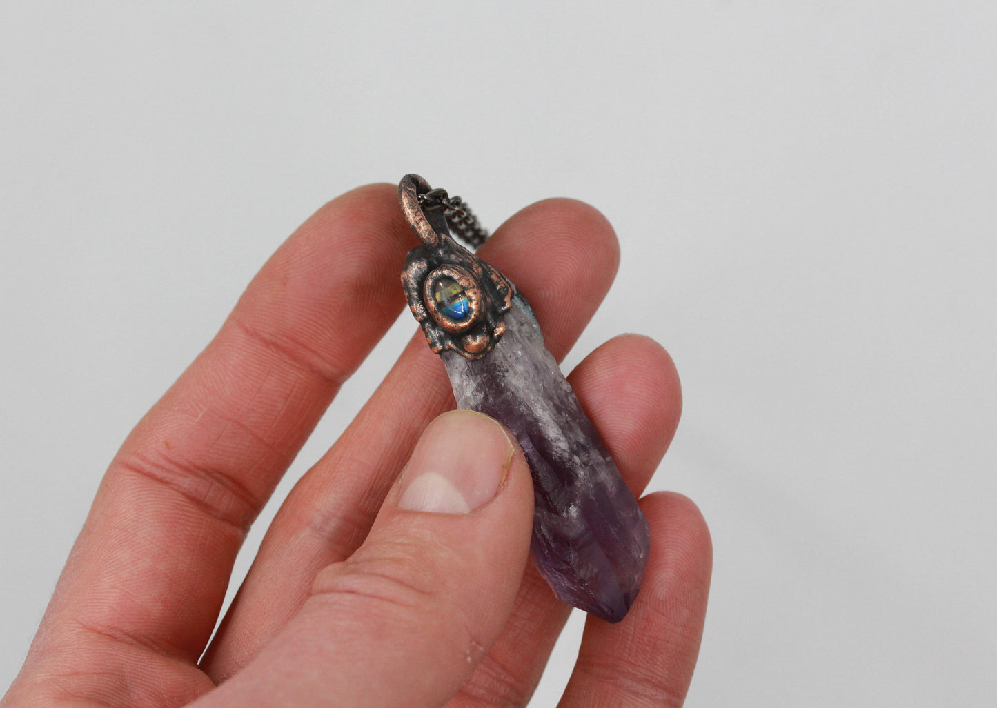 Elestial Amethyst & Moonstone Necklace