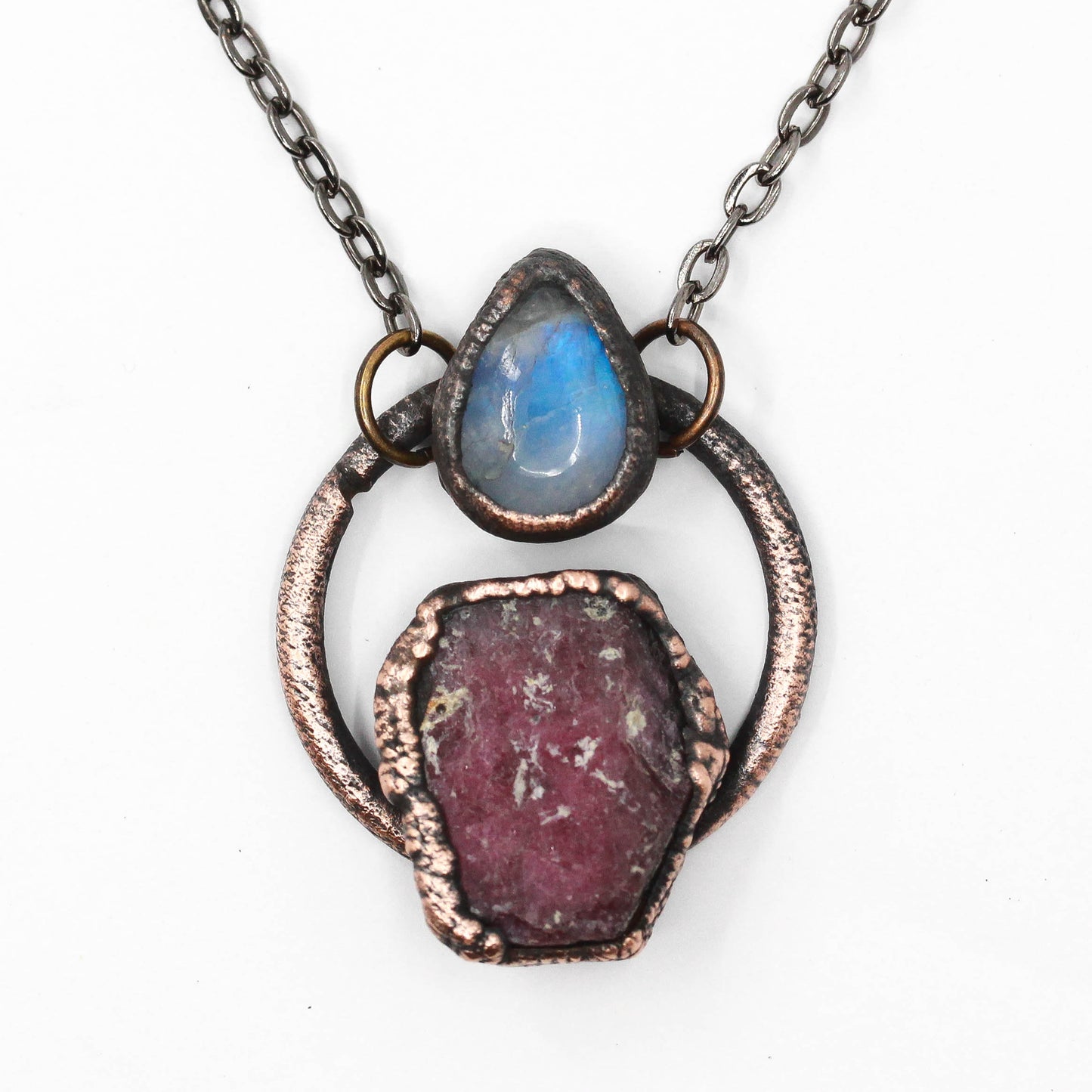 Corundrum Ruby & Moonstone Necklace