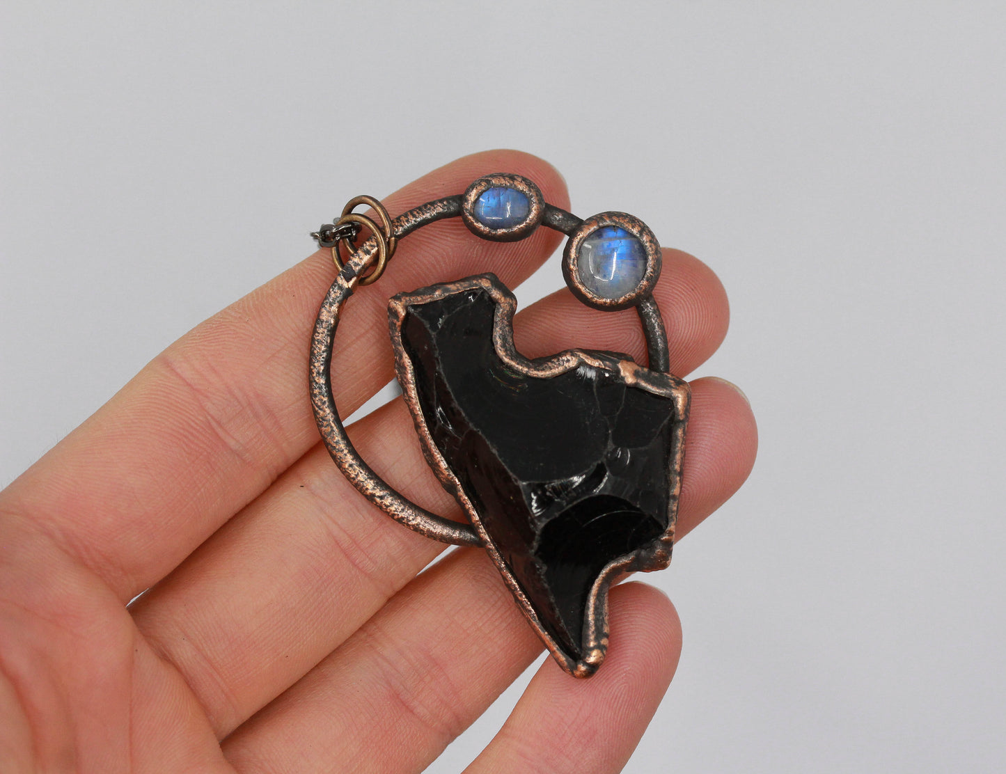 Obsidian & Moonstone Necklace